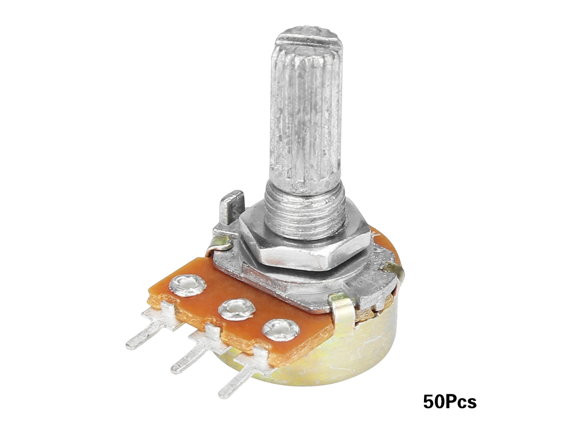 50pcs Potenciómetro Rotativo Lineal Wh148 B100k Resistor Variable Ajustable 20mm