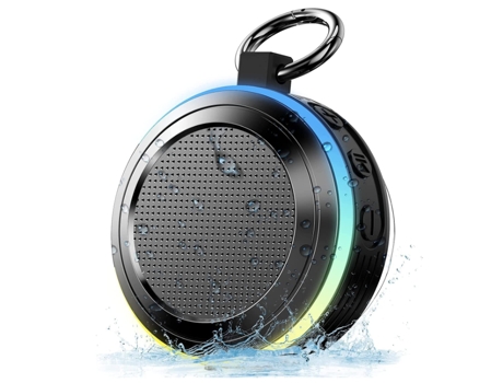 Altavoz CHRONUS para Ducha Portátil Impermeable Ipx7 con Ventosa Negro