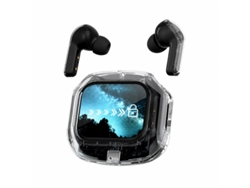 Auriculares Bluetooth Táctiles Negros, Caja Transparente, Compatible Con Todos Los Dispositivos