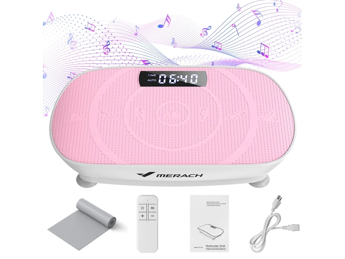 Plataforma vibratoria potente MERACH para entrenamiento cuerpo completo, desarrollo muscular, tonificación, control automático, plataforma vibración adelgazar