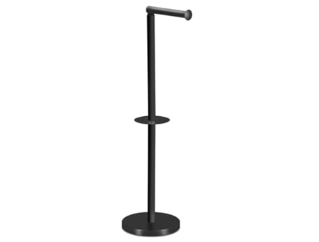 – Portarrollos de Papel Higiénico de Pie, 15X60X15 Cm, Plegable, Negro Mate EURASIA STORE