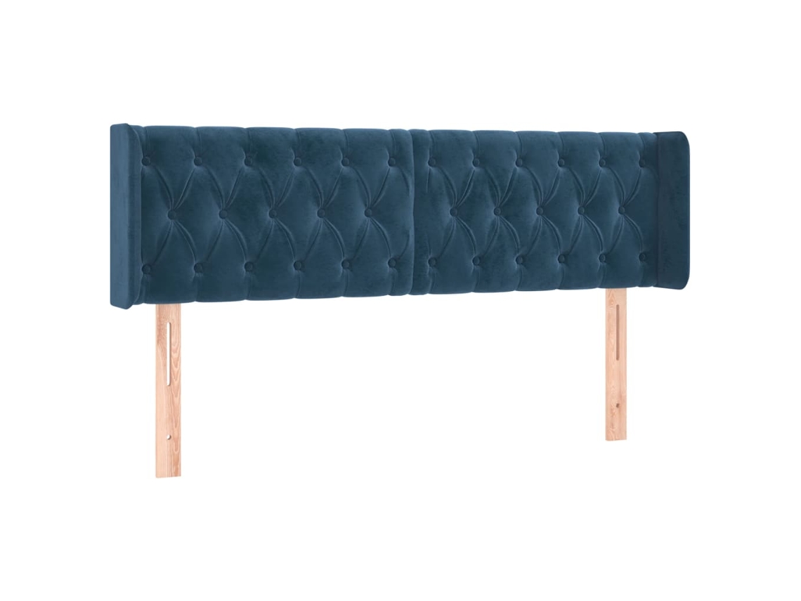 Cabecero con solapas, tela azul oscuro, MAISON EXCLUSIVE (147x16x78 cm)