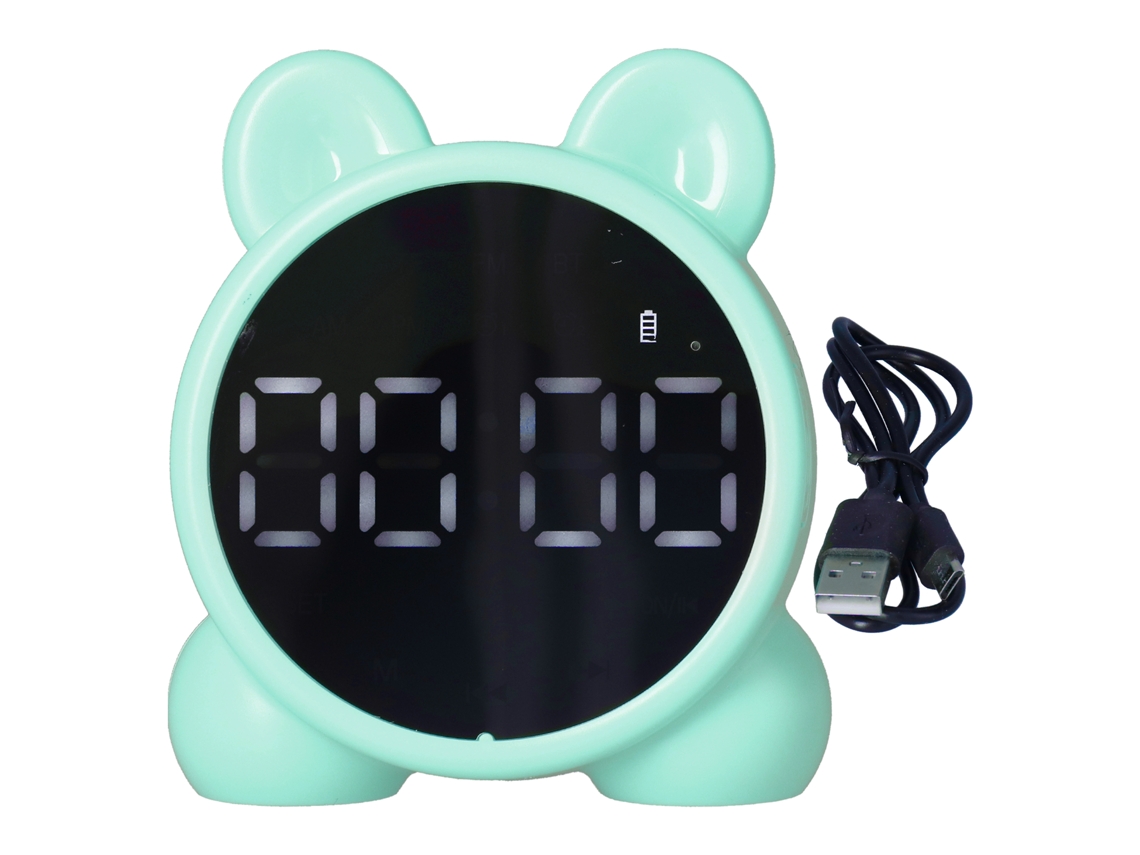 Reloj Despertador Con Altavoz Bluetooth Para Niños, Dos Alarmas Y Pantalla De Temperatura