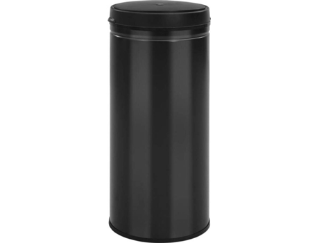 vidaXL Cubo de basura con sensor automático 80L acero al carbono negro