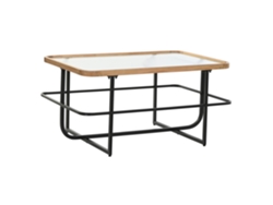 Mesa Centro Metal Cristal Negro 90x60x46cm