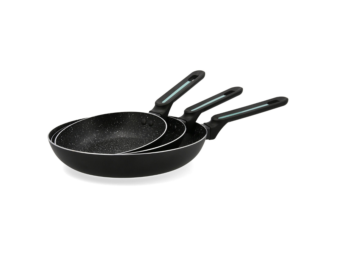Set de Sartenes QUID Oasis (Negro - Aluminio - 3 Piezas)