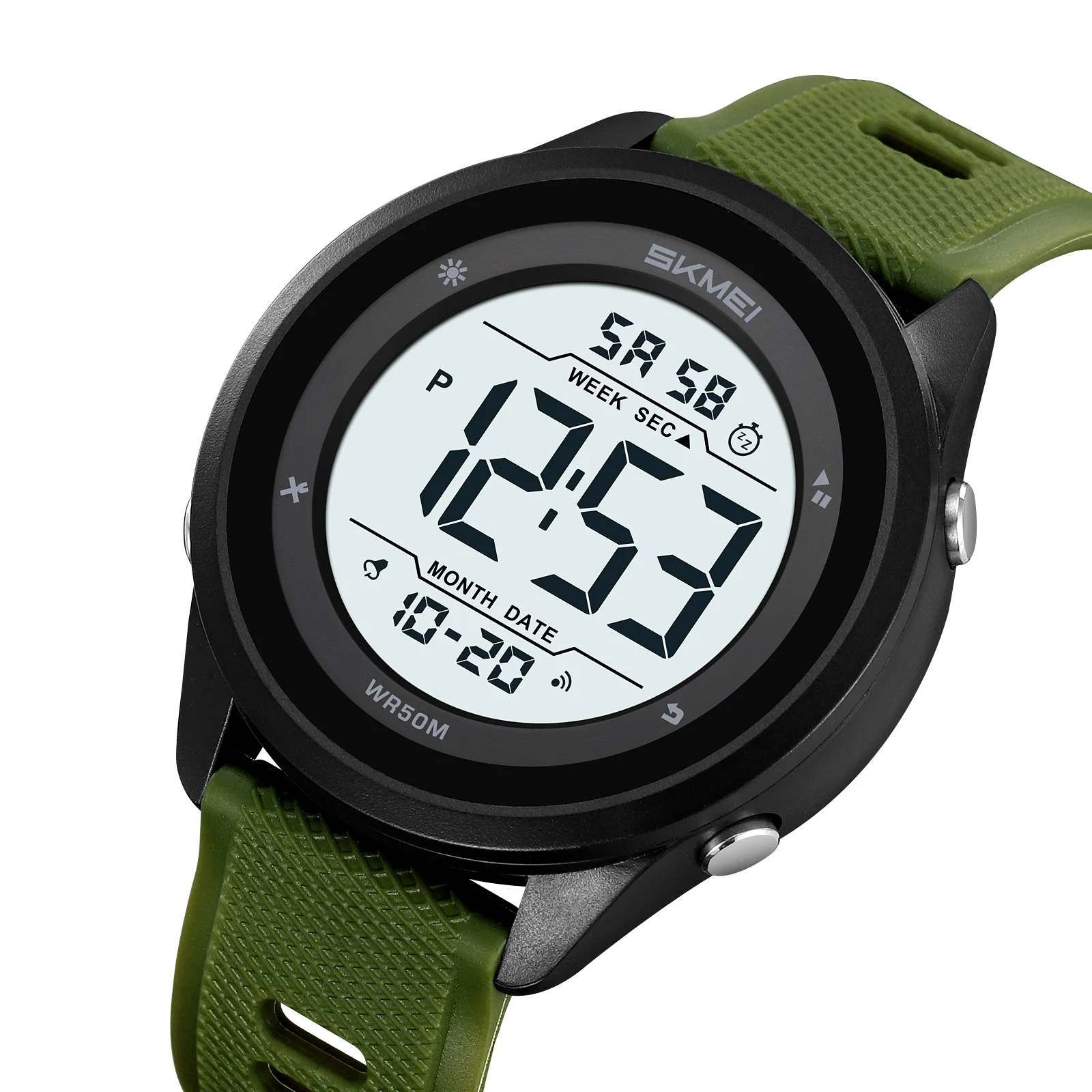 Reloj Deportivo Electrónico Con Correa De Nailon Ultrafina, Alarma, Luminoso E Impermeable.