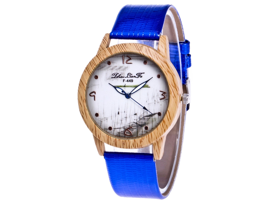 Reloj De Cuarzo Para Mujer Con Correa De Pu De Cocodrilo Zhoulianfa F-449x Azul