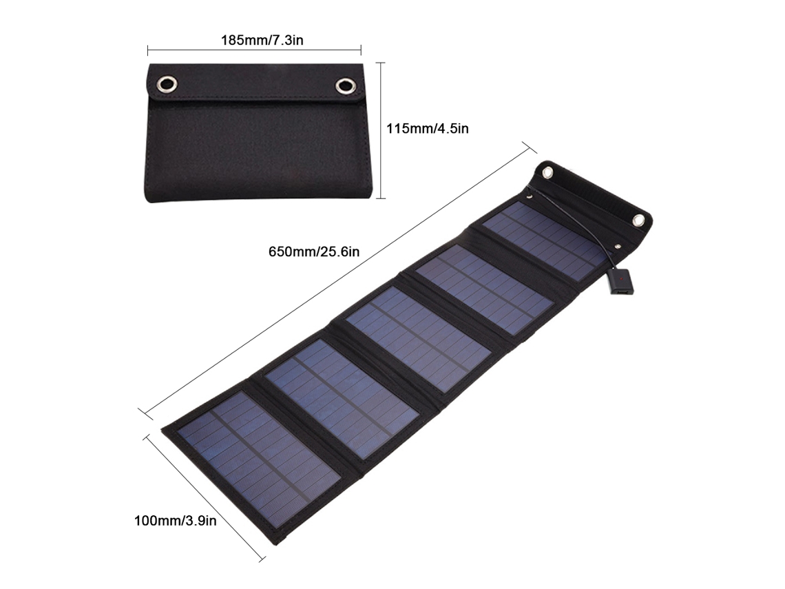 Panel Solar Usb Portátil Plegable De 15 W Para Teléfono Móvil, Camping Y Senderismo, Con Paneles Extraíbles.