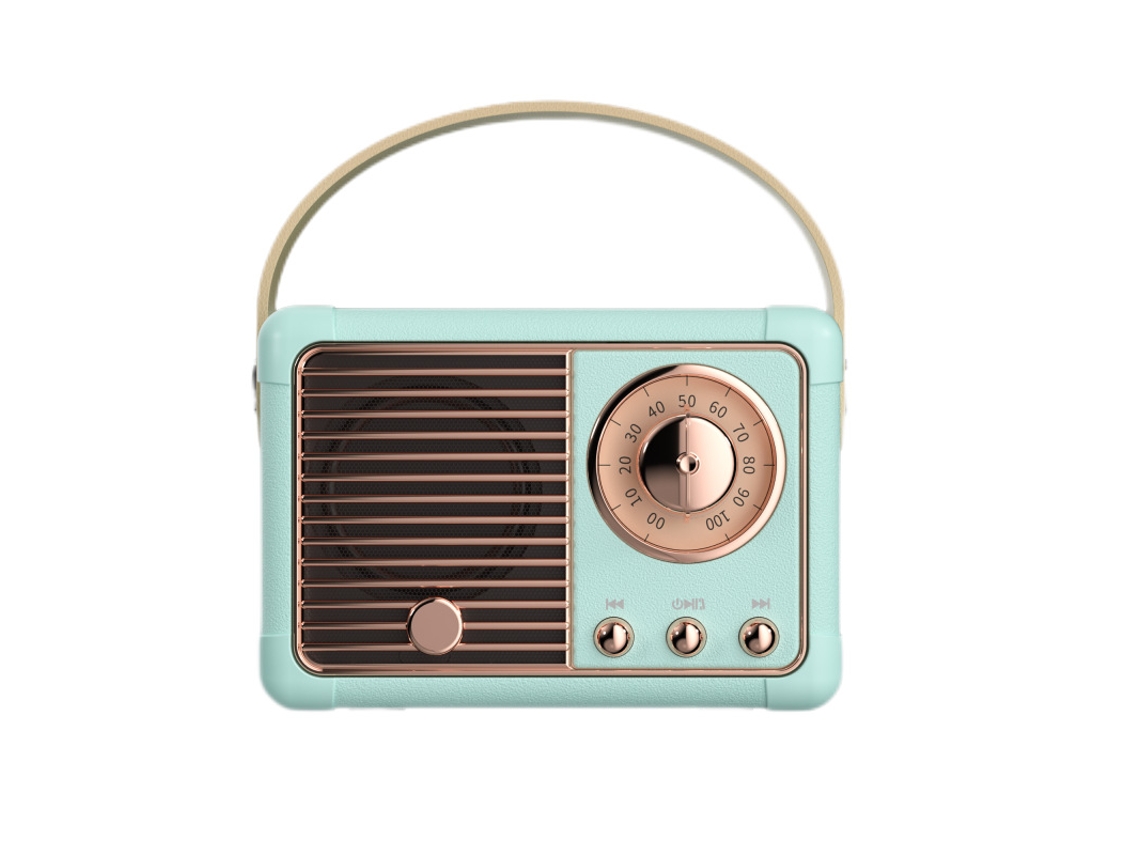 Altavoz Bluetooth Retro (azul) - Decoración Retro - Altavoz Bluetooth Inalámbrico Portátil