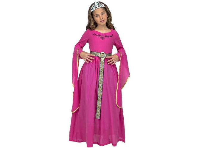 Disfraz de Niña DISFRAZZES Princesa Medieval Rosa (Talla: 10 a 12 años)