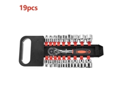 Juego De 19 Piezas De Llaves Y Dados Para Trampas Para Ratas De 3/8", Herramienta Manual De Reparación, Acero Cromo-vanadio.