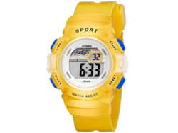 Reloj Deportivo Impermeable Con Luz De Fondo Para Niños Pulsera Suave Amarillo