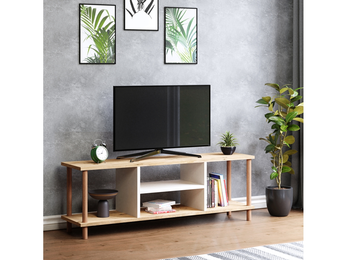 Mueble de TV [EN.CASA] (Beige - Tablero de Aglomerado, Madera de Haya - 43 x 120 x 29 cm)