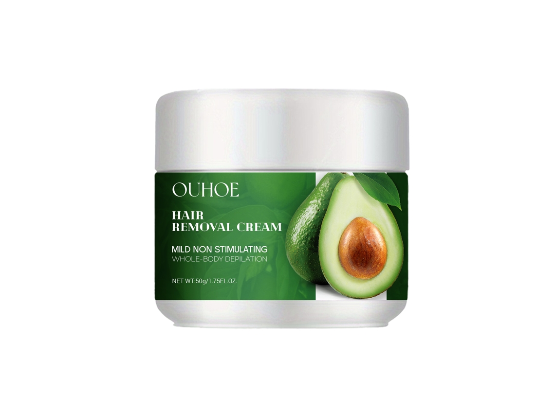 Crema depilatoria de aguacate suave y eficaz para la piel.