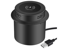 Cargador Inalámbrico Rápido Integrado De Escritorio Emergente Con Puerto Usb Hy