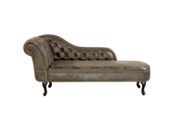 Chaise longue izquierdo BELIANI Nimes de Gamuza sintética Marrón 169x65x79