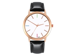 Elegante Reloj De Pulsera Para Mujer Con Movimiento De Cuarzo Y Correa De Cuero (negro).