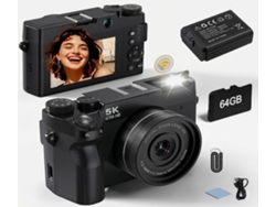 Cámara Fotográfica 5k De 64 Gb Con Enfoque Automático Integrado Y Zoom 18x (negra)