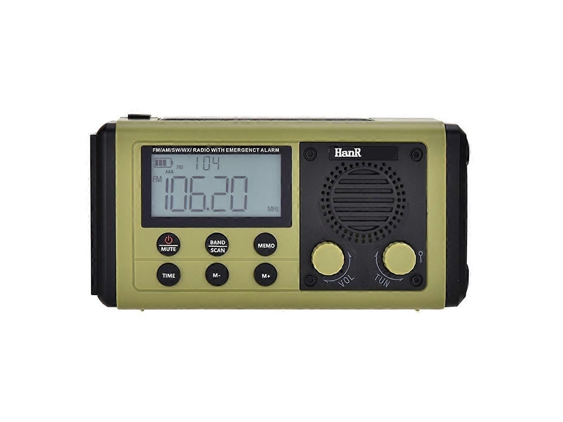 Radio HRD907 con manivela, 10000 mAh, radio de emergencia con carga solar, radio portátil móvil con iluminación para uso de emergencia, apagón B GOKOCO