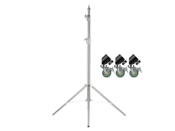 Trípode de estudio de aluminio color plata primavera 280cm hasta 10Kg con ruedas ANDOER