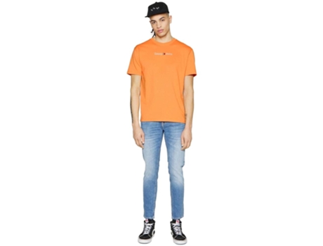Camiseta de Hombre TOMMY JEANS Corta Naranja (S)