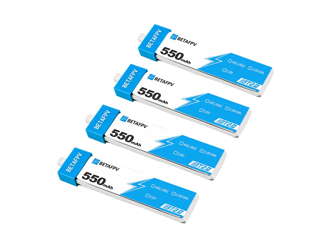 4 piezas Betafpv BT20 550 mAh, 1 s, 40 c, para dron de carreras Betafpv Meteor75 Pro FPV