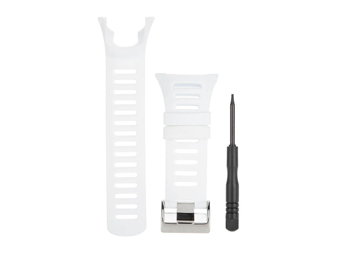 Correa de reloj de caucho (Compatible con Suunto Ambit 1/2/3 Blanco Plata)