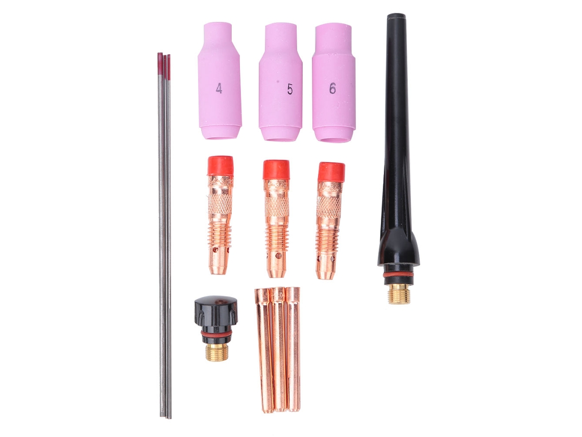 Kit De Soldadura Tig De 14 Piezas Con Accesorios Para Antorcha De 17/18/26 Pulgadas Y Electrodo De Tungsteno De 0,040 A 3/32 Pulgadas.