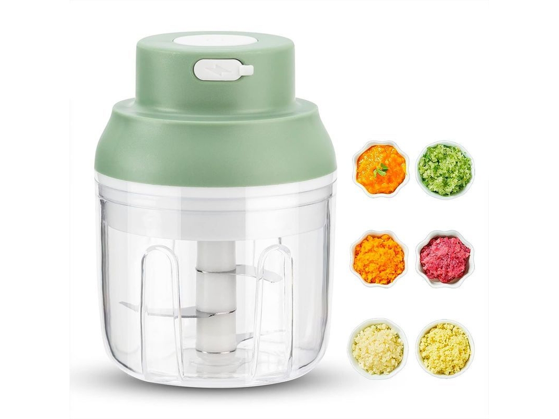 Cortador De Verduras Eléctrico Recargable Por Usb, 250 Ml, Ideal Para Cebollas, Ajos, Carne Y Verduras.