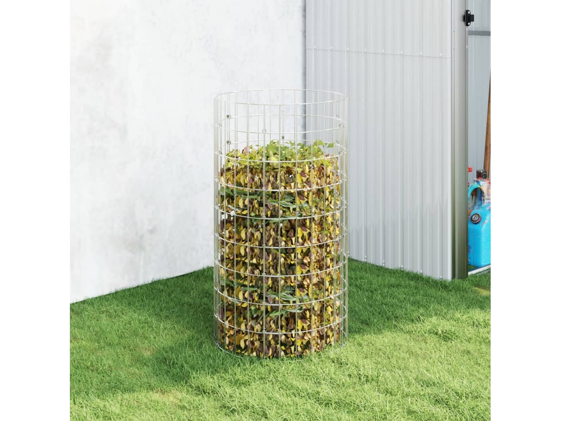 Compostador de jardín de acero galvanizado de Ø50 x 100 cm, DKD HOME DECOR