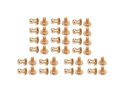 20 juegos de tornillos remachados de cabeza redonda, de cobre chapado en oro, para la decoración de pulseras, bolsos, ropa, zapatos y cinturones.