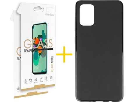 Kit Funda + 2 Protectores de Pantalla Samsung Galaxy A71 5G SKYHE Liso (Negro)