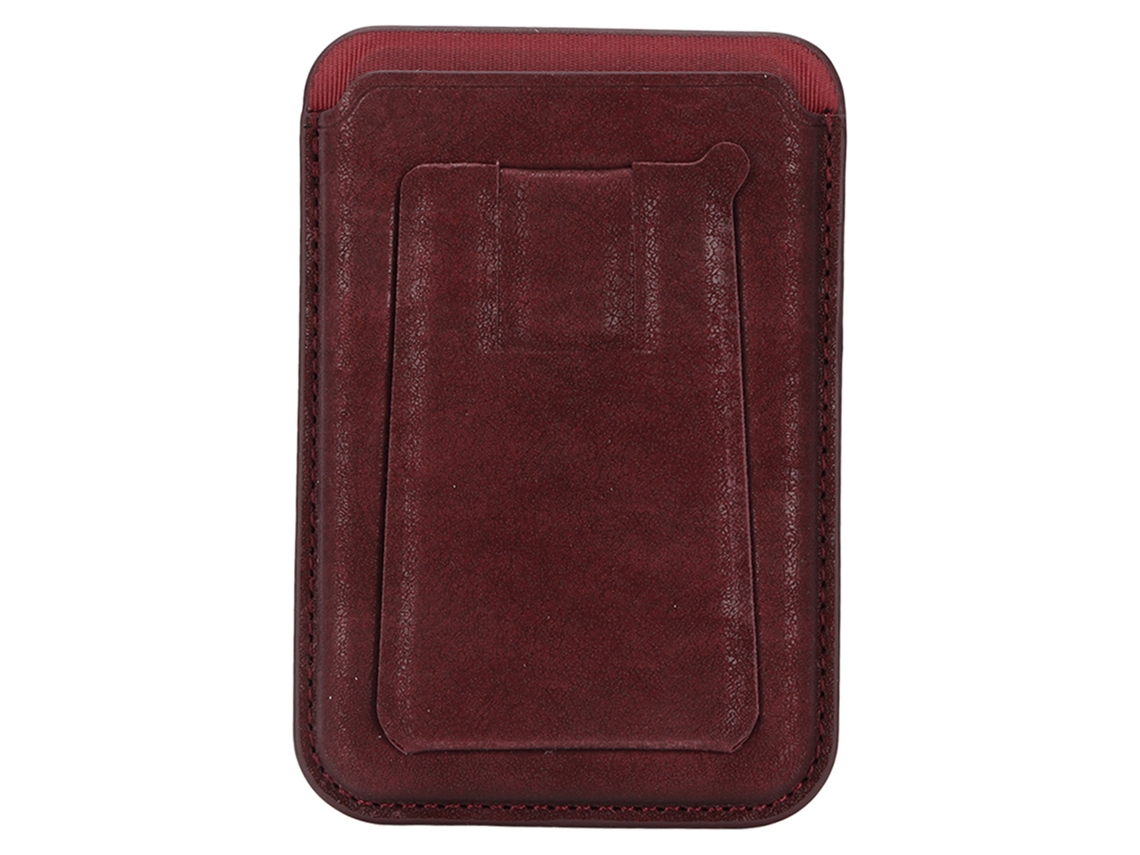 Soporte Magnético Snap On Para Teléfono Con Almacenamiento De Tarjetas 3 Modos Color Vino Tinto