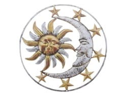 Escultura De Metal Do Sol E Da Lua Para Decoração De Parede