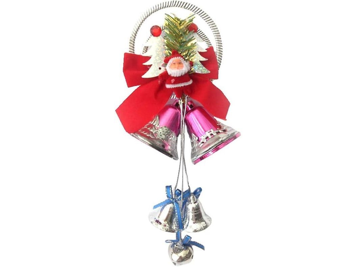 Colgante De Puerta Navideño Con Campana Y Lazo Para Decoración Navideña, 30 Cm.