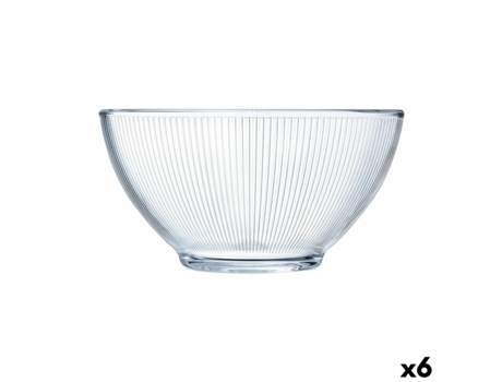 Bol Luminarc Stripy Desayuno Transparente Vidrio (500 ml) (6 Unidades)