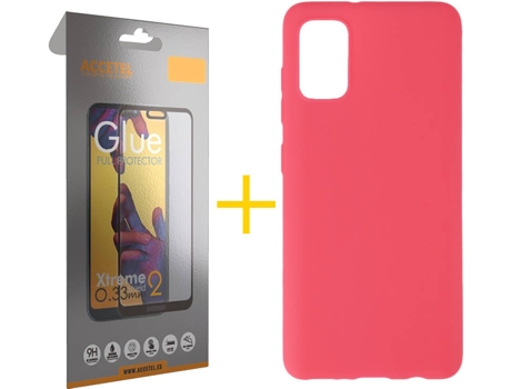 Kit Funda + Protector de Pantalla Samsung Galaxy A51 5G ACCETEL Full (Rosa)