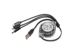 Cable De Carga Usb Trenzado De Nailon Retráctil 3 En 1 Para Ios/type C/micro