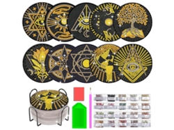 Posavasos Aislante Con Soporte, Kit De Arte De Diamantes Para Coche, Hogar Y Oficina Bd13 Siurn