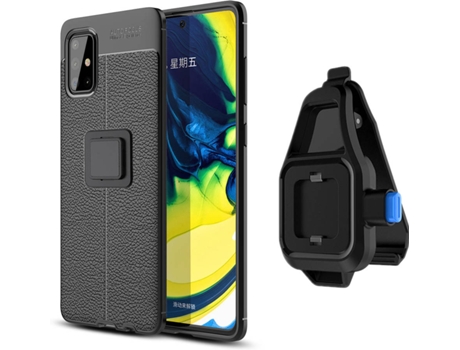 Funda Samsung A71 Rugged Leather con Soporte de Cintura Negro