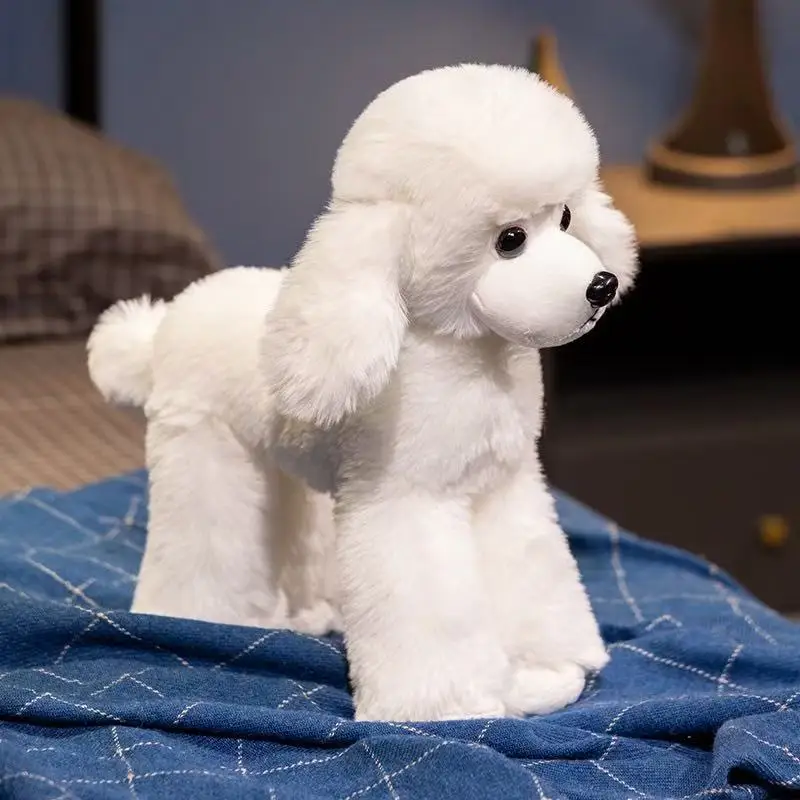 (branco, 32 Cm) Poodle De Pelúcia De Pernas Longas, Almofada Fofa