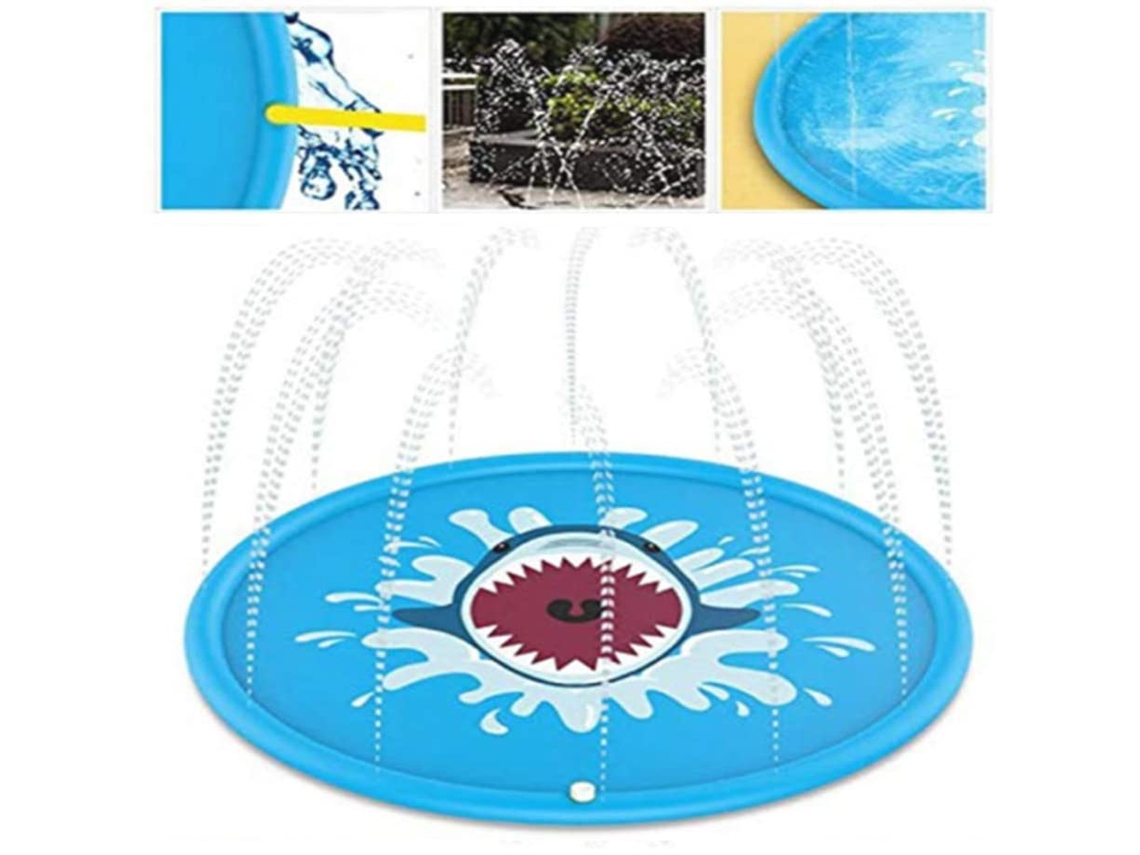 RNEMITERY Almohada de agua para playa y jardín, juguete hinchable infantil para verano, almohada con chorro de agua en forma de tiburón (170 cm)