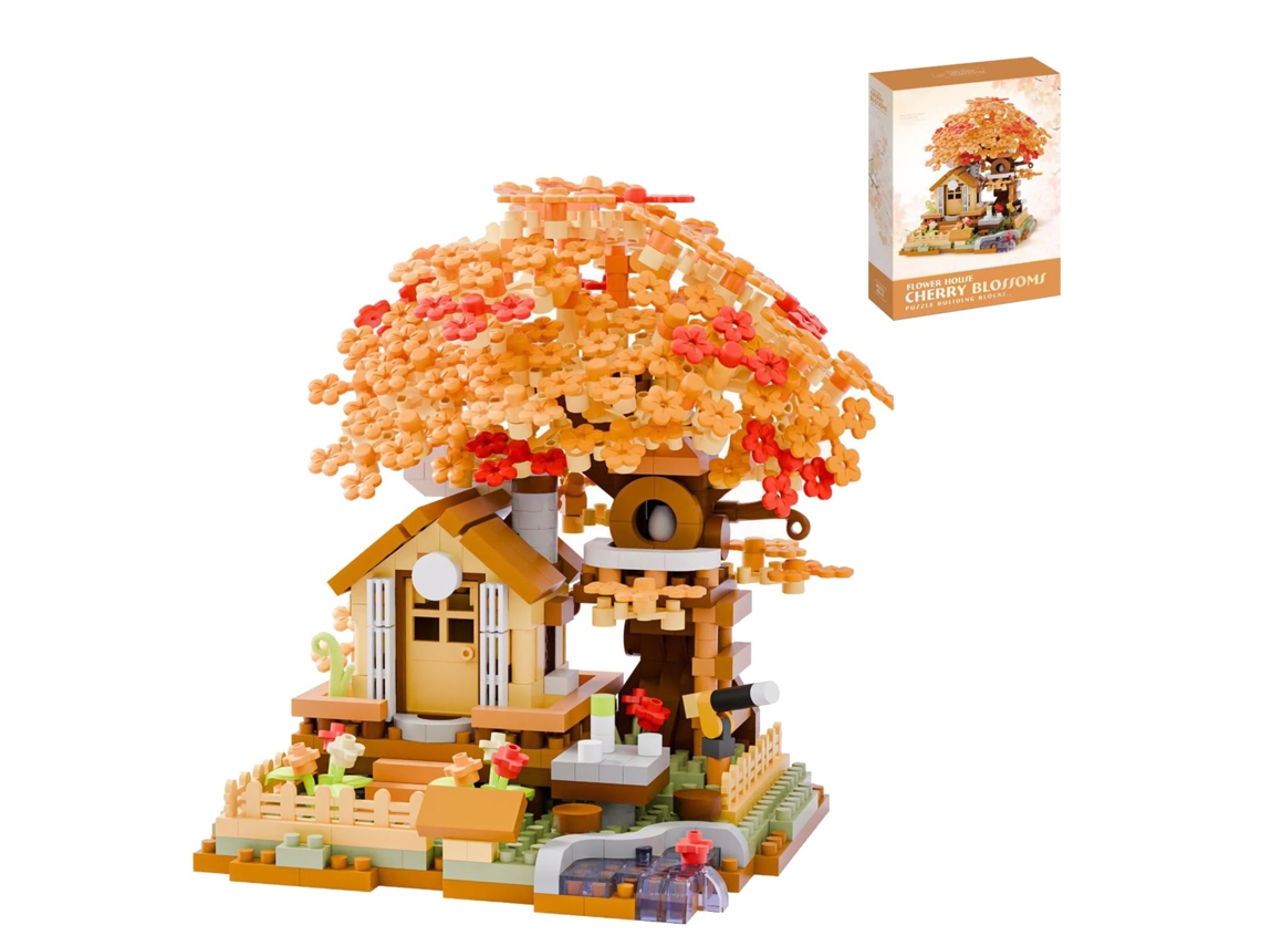 Kit Construcción Casa Del Cerezo Con 690 Piezas, Modelo Ornamental Coleccionable, Juego De Montaje Manual.