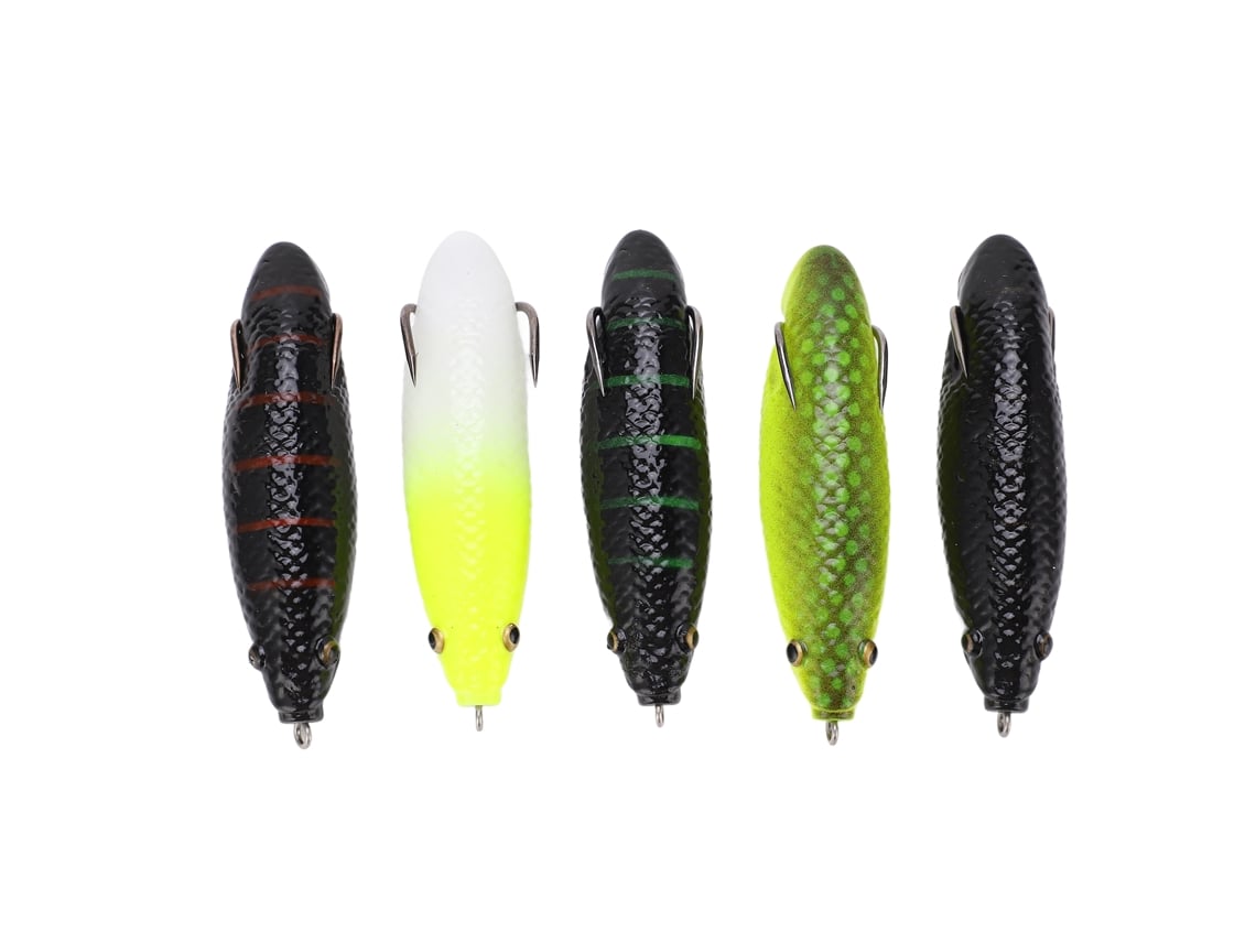 Danu26-5pcs Cebo De Rana Largo Artificial Gusano Accesorios De Pesca Para Ríos Y Orillas