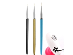 3 pinceles para delineador de ojos, pinceles para esmalte de uñas en gel UV