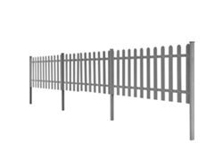 Valla de estacas con postes (3 piezas, 600 x 60 cm, WPC, WSD970585) Lovely Home