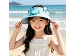 (azul) Sombrero Con Ventilador Solar Para Viajes Al Aire Libre Y Ciclismo - Protección Solar