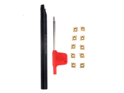 Portaherramientas De Torneado S10k-sclcr06 Con 10 Plaquitas Ccmt060204hm Ybc251 Y Llave.
