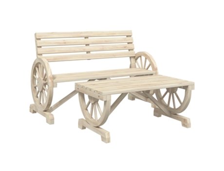 Conjunto 2 de muebles de jardín VIDAXL madera maciza de abeto